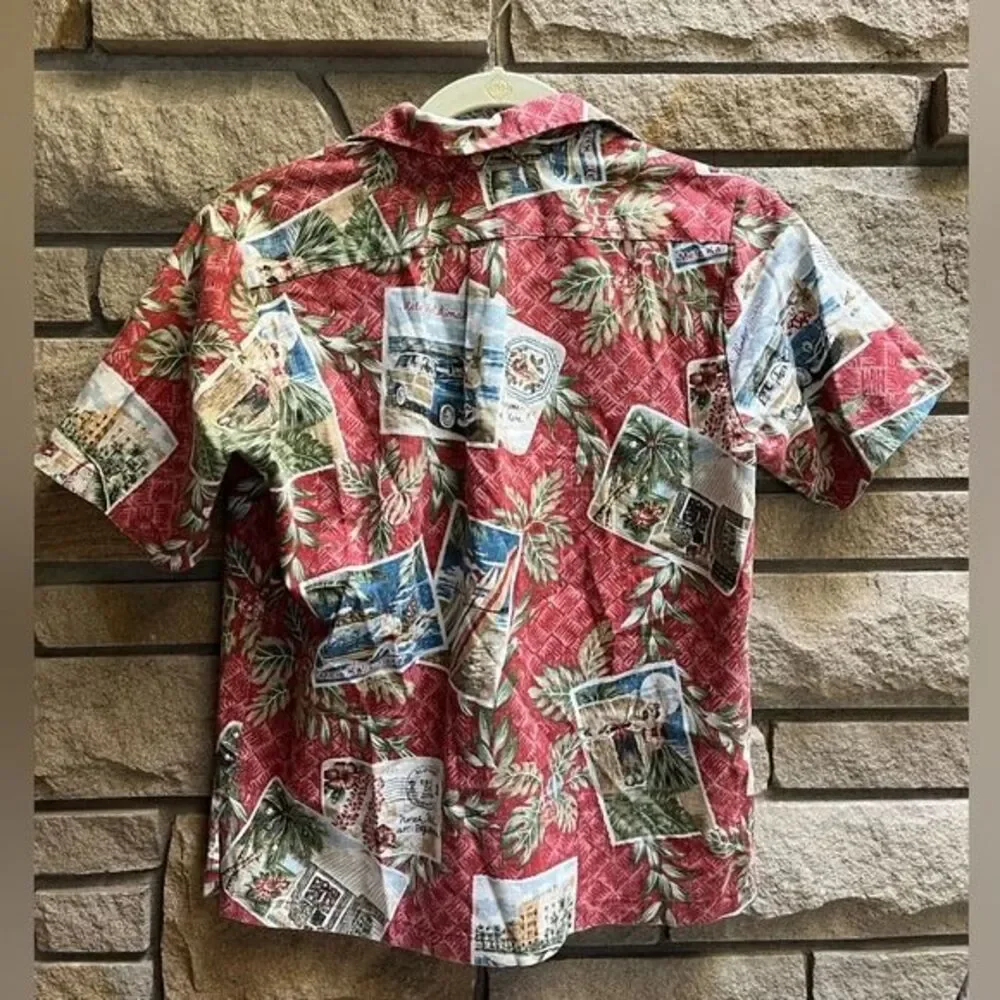 Reyn Spooner Mele Kalikimaka 2014 Hawaiian Xmas Santa Hula Woody Surf Shirt L